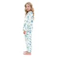 thumbnail image 4 of Fluffy Pajamas Set Fuzzy Winter Warm Pj Sets Pullover Tops and Long Pants Blue Leaves Small, 4 of 8