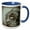 Blue/White, variant on 3drose, Wet Plate of a Western Screech Owl (otus Kennicotti) in Sonoran Desert, 11oz Mug