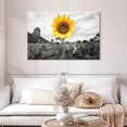 thumbnail image 2 of Elephant Stock Pop Golden Sunflower Wall Art - Horizontal Canvas Wall Art - Living Room Wall Decor - Floral And Botanical Canvas - Gray And Orange Decor - 45" x 30", 2 of 8