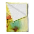 thumbnail image 2 of Flower Soft Flannel Fleece Throw Blanket, Hazy Poppy Flowers Motif in Different Tones Spring Season Inspired Modern Picture, Cozy Plush for Indoor and Outdoor Use, 50" x 70", Yellow Red, by Ambesonne, 2 of 5