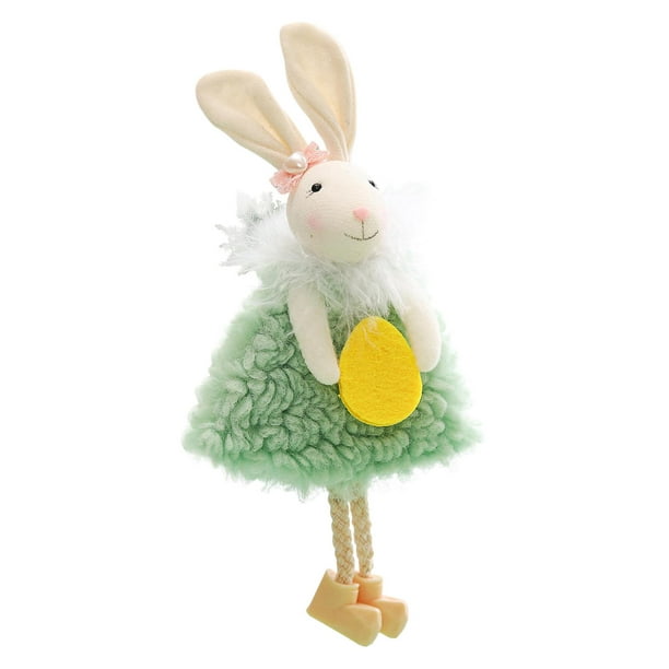 Lapin de Pâques en peluche lapin tenant de la nourriture poupée de figurine  de