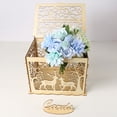 thumbnail image 5 of HUONA Wedding Card Box with Lock Couple Elk Wood Card Gift Box Cutout DIY Money Box Money Box Party Reception Birthday Graduation Supplies Wooden Envelop Gift Boxes, 5 of 10