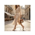 thumbnail image 6 of BLISSFUL STEP Stiletto Heels Sandal Slingback Ankle Buckle Strap High Heel Round-Toe Sandals for Women Beige (Size 8), 6 of 7