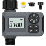 URRU Watering Timers,Outdoor Garden Hose Faucet Timers, Programmable Water Sprinkler Timer with Rain Delay/Manual/Automatic Drip Irrigation and Lawn Watering System for Yard, 1 Outlet