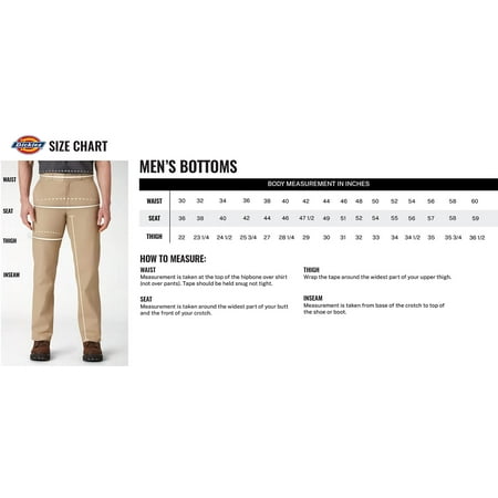 Dickies Mens Relaxed Fit Straight Leg Carpenter Duck Jeans, 40W x