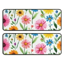 Kitchen Rugs Sets Of 2,Pioneer Flower Floral Print Pattern Anti Fatigue Kitchen Mat Rugs Non Slip Washable,Decorative Kitchen Floor Mats for Kitchen,Sink,Laundry,17"x47" 17"x47"