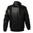 thumbnail image 2 of Spring autumn loose large size multi-pocket men's leather clothing casual washed motorcycle pu leather jacket, 2 of 3