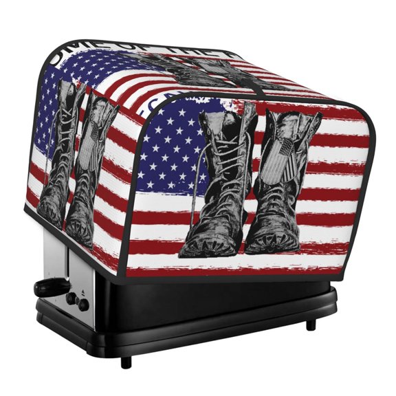Rateoe Home Of The Free Because Of The Brave Pattern Toaster Covers 4 Slice Wide Slot,Bread Machine Cover,Bread Dust Cover & Fingerprint Protection,Appliance Covers
