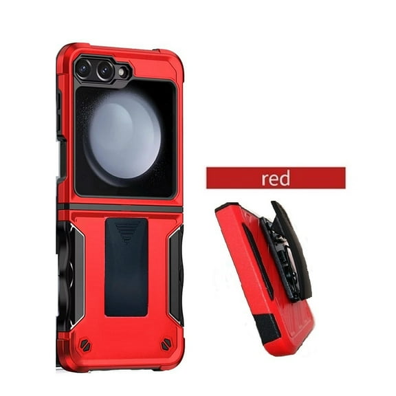 Compatible Case for Samsung Z Flip7 FE / Samsung Z Flip 6 , Red Hard Case Belt Clip Kickstand Cover Case