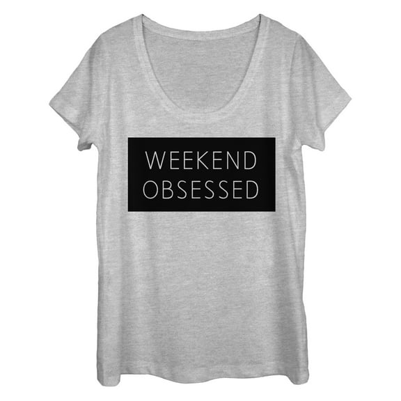 Women's CHIN UP Weekend Obsessed  Scoop Neck Athletic Heather Medium