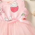 thumbnail image 6 of Odeerbi 2024 Toddler Baby Girls Net Yarn Easter Rabbit Flowers Print Sleeveless Bow Skirt Dress, 6 of 8