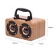 thumbnail image 2 of Bocina Bluetooth portátil de madera con diseño retro y sonido envolvente, altavoz inalámbrico con soporte para teléfono y batería recargable - FT-4002, 2 of 6