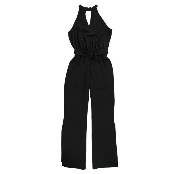 mono de pierna ancha con cinturón para mujer bar III negro