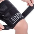 thumbnail image 3 of Pure Athlete Thigh Compression Sleeve - Adjustable Straps Quad Wrap Support Brace, Hamstring Upper Leg (2 Sleeves - Black, Large), 3 of 5