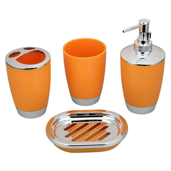 4PCS Space Saving Bathroom Set Hygienic Storage For Toothbrush Cup Soap Dish Dispenser