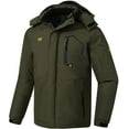 thumbnail image 3 of Tyhengta Men's Waterproof Ski Jacket Warm Winter Snow Coat Mountain Windbreaker Hooded Raincoat Army Green XXXL, 3 of 8