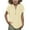 Beige, variant on SROBPTY Kids Girls Short Sleeve V Neck Solid Color Button Front Casual Tshirt Top Blue, 9-10 Years