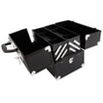 thumbnail image 4 of Makeup Train Case Aluminum Alloy Jewelry Box Organizer Black, 4 of 8
