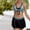 Black, variant on qelini Two Piece Bikini Swimsuits for Women Plus Size Bow V Neck Bikini Set with Skirt Bottom Print Swimwear