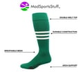 thumbnail image 2 of MadSportsStuff Dugout Striped Baseball Softball Socks, Kelly Green/White, Medium, 2 of 2