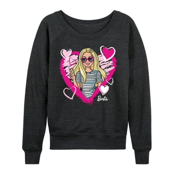 Barbie - Sketchy Hearts Barbie - Women's Lightweight French Terry Long Sleeve Shirt