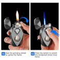 thumbnail image 2 of Dual Soft/Jet Flame Windproof Torch Lighter, Glow-in-the-Dark Geometric Lighter for Men's Gift, Refillable Butane Lighters, 2 of 4