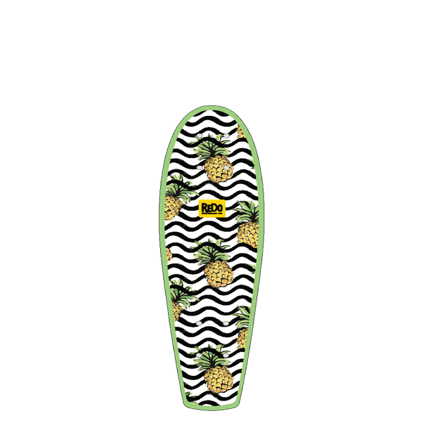 Redo Skateboard Co. Poly Cruiser Complete Board Wavy Pineapple