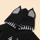 thumbnail image 4 of Gibobby Monos Holgados de manga larga de Halloween para niños y niñas con estampado de dibujos animados, disfraz de Cosplay, mono con capucha(Negro， 0-3 Meses), 4 of 5