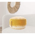 thumbnail image 5 of 20"  Rustic Yellow Abstract Round Pouf Ottoman, 5 of 8