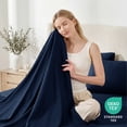thumbnail image 3 of Sasttie Full Size Sheets Set Brushed Microfiber, 4 Piece Sheet Set Upto 16 Inches Deep Pocket Bedding Sheets & Pillowcases - Navy, 3 of 8
