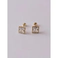 thumbnail image 2 of Broqueles Cuadro Bisel Diamantada 5x5 Oro De 10 K Joyeria M De Leon Broqueles Cuadro Bisel Diamantada, 2 of 2