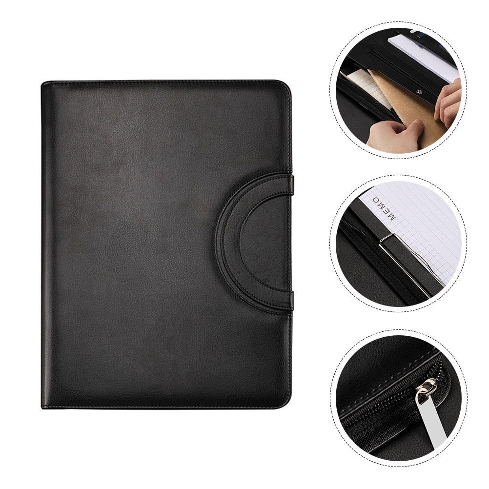 HONMEET A4 Business Portfolio Folder with Zipper and Multiple Compartments