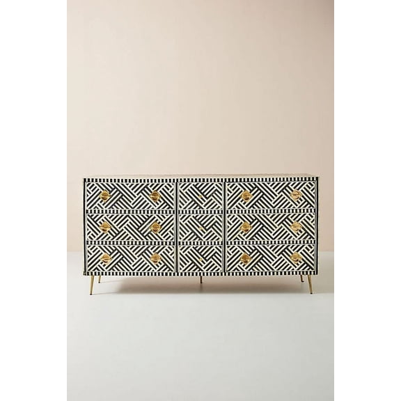 Optical bone inlay sideboard black, bone inlay cabinet, black bone inlay furniture,bone inlay cupboard