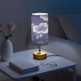 thumbnail image 6 of Touch Control Table Lamp with LED Bulb Bedside Lamp for Bedroom Living Room Blue and White Floral, 6 of 8