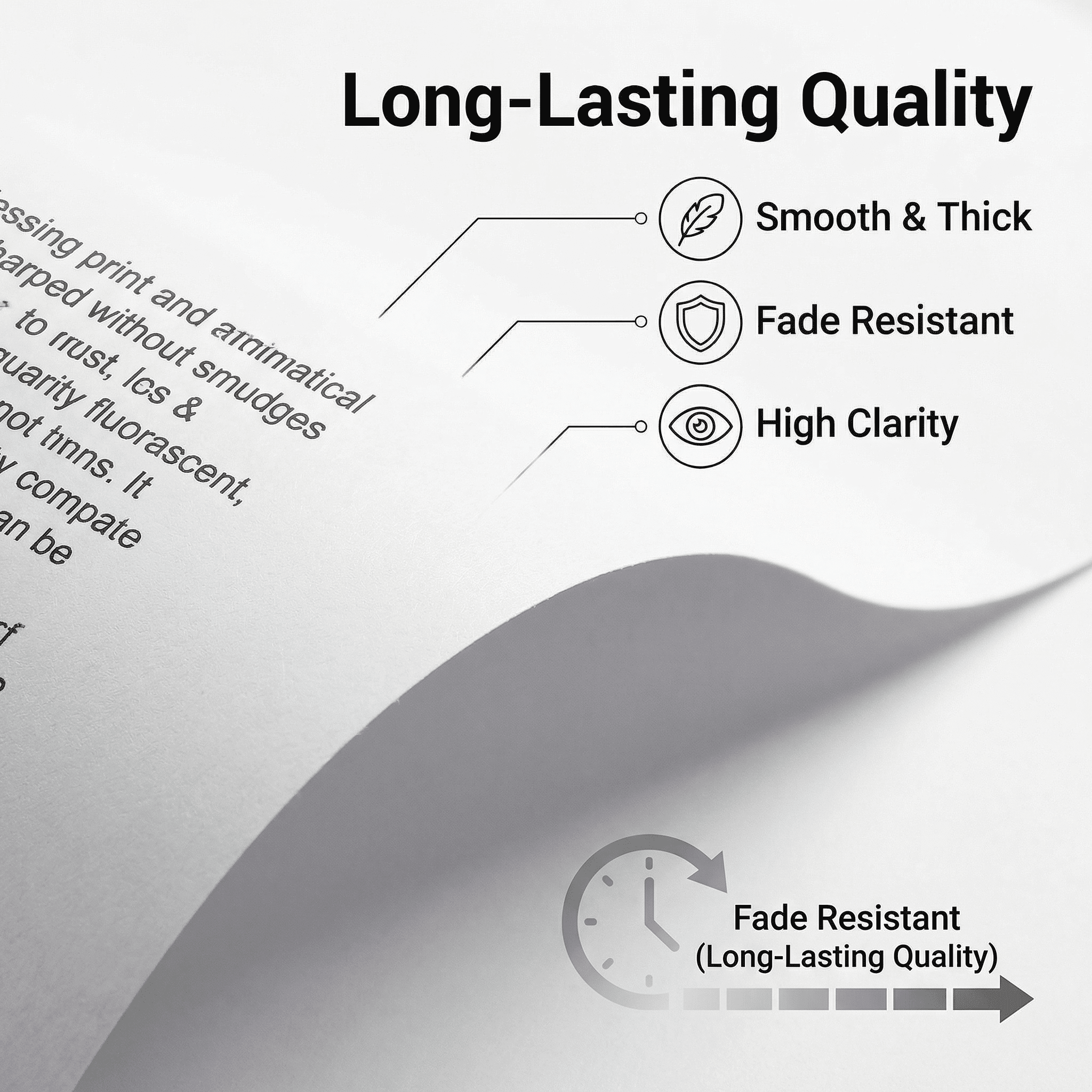 AXTQH Fan-fold A4 Thermal Printer Paper, 8.27 x 11.69 inch, Inkless Quick Dry, White, 100 Sheets