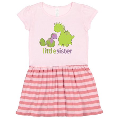 

Inktastic Little Sister Purple Gift Toddler Girl Dress