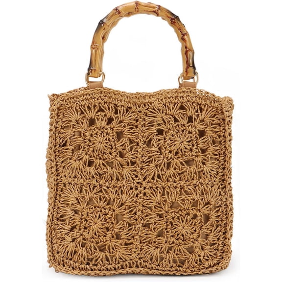 LinYooLi Straw Purse Tote Handbags Rattan Woven Beach Clutch Bag for Women Beach Summer Travel