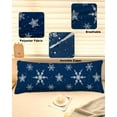 thumbnail image 2 of Navy Blue Christmas Body Pillow Cover 20 x 60 Inch Decorative Pillow Cover Xmas Snowflake Winter Lumbar Pillowcase Seasonal Rectangle Cushion Case for Couch Sofa Bed Living Room, 2 of 7