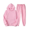 thumbnail image 5 of Huankd Womens Plus Size 2 Piece Jogger Set Cozy Oversized Fleece Sweatsuit for Lounge and Casual Wear Pink S, 5 of 6