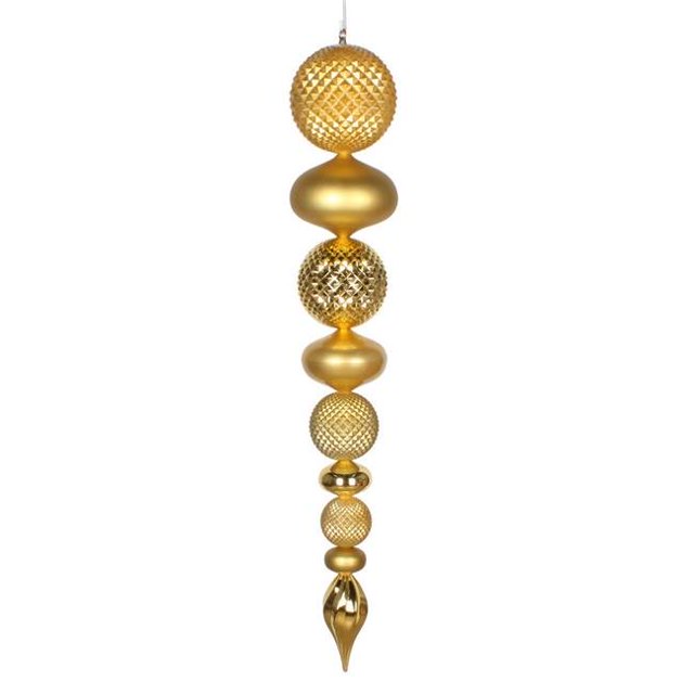 Vickerman MT199308 45 in. Gold Candy & Matte Durian Finial Ornament