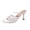 Womens Sandal - White, variant on Heels for Women Open Toe Slip On Mules Elegant Lace Mesh Upper Stiletto Dress Shoes with Sparkling Rhinestone Bowknot Detail for Evening Party Prom