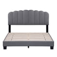thumbnail image 3 of WAMPAT Queen Size Platform Bed Frame with Adjustable Upholstered Headboard, Wooden Slat Support, Noise Free, No Box Spring Needed, Easy Assembly, Gray, 3 of 7