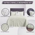 thumbnail image 4 of Better Trends 4 Piece Chenille Bedspread Set for Queen Bedspread 100% Cotton Lightweight Bedspread for All Season Charleston Collection - Sage, 4 of 4