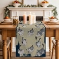 thumbnail image 2 of Table Runner - 90 Inch Long, Cute Cat Kitchen Dining Table Runner Dresser Scarves, Navy Blue Beige Vintage Animal Farmhouse Decor for Coffee Tables Wedding Party Banquet, 2 of 8