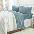 thumbnail image 2 of Great Bay Home Solid Velvet Plush Warm and Cozy Fleece Sheet Set  (King, Blue Surf), 2 of 6