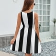 thumbnail image 6 of Medium Black And White Stripes Vertical Direction Dress Fashion Beach Long Dresses Female Party Printed Sundress, 6 of 7
