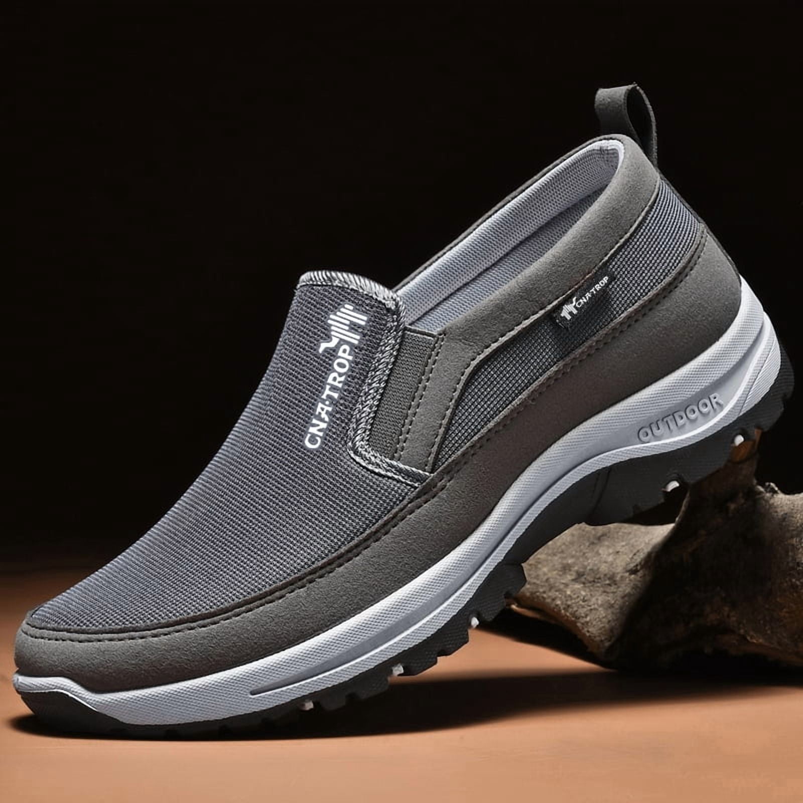 CNA.TROP Men's Slip on Casual Shoes Lightweight Breathable Anti-Slip Walking Shoes, Outdoor Hiking Shoes