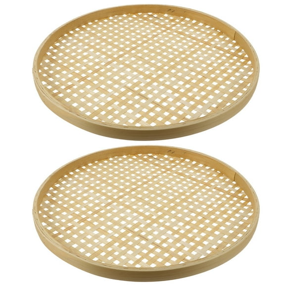 TABLZONE Woven Dustpan and Bamboo Storage Basket Set Assorted Color Synthetic Material for Home Use