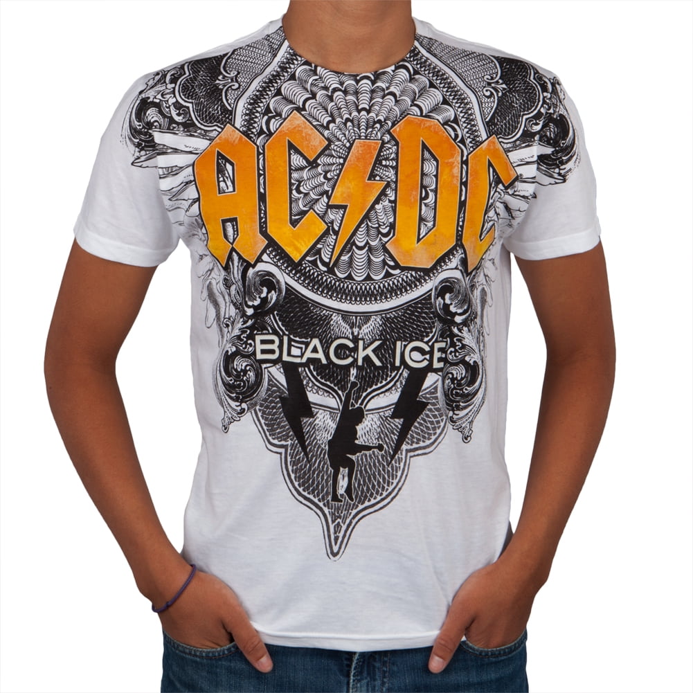 AC/DC Men's Black Ice Crest All-Over Short Sleeve T Shirt - Walmart.com