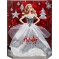 thumbnail image 7 of Barbie Signature 2021 Holiday Barbie Doll (12-Inch, Blonde Wavy Hair) In Silver Gown, 7 of 7